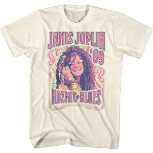 Janis Joplin 1969 Kozmic Blues Men's T Shirt Rock & Soul Music Merch - Picture 1 of 3
