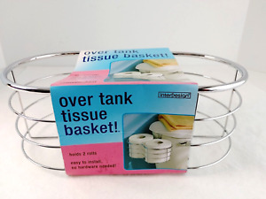 InterDesign Over Tank Tissue Holder Basket  Chrome New  #17917