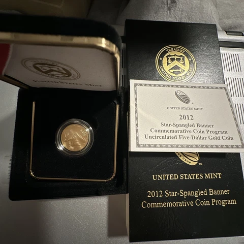2012 Star-Spangled Banner Uncirculated $5 gold coin (SS2) Cover