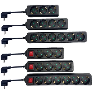 Steckdosenleiste Tischsteckdose Mehrfachstecker 1,5m 3m 5m Schwarz 3,4,6 fach - Bild 1 von 3