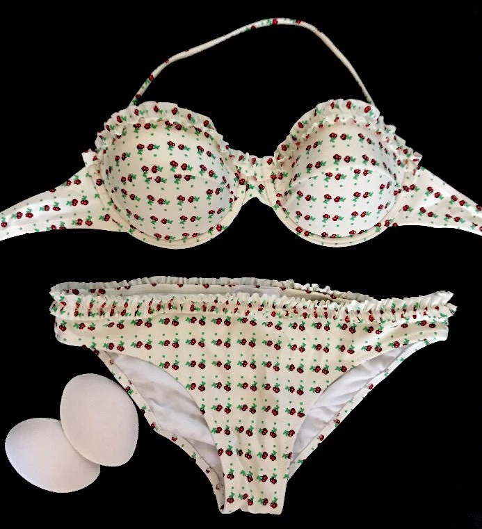Bikini con racimos de cereza en miniatura de Jessica Simpson Underwire mediano precio de venta sugerido por el fabricante 125 USD Foto 1 de 4