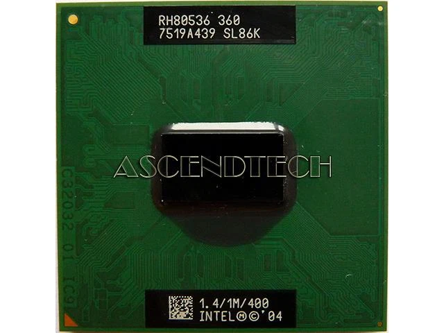 CPU Intel Celeron M 360 1.4/1M/400 1.4GHz M360 mobile SL86K 400mhz processore  - Immagine 1 di 1