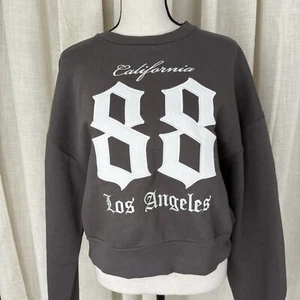 LG New NWT Los Angeles California Sweatshirt Gray with White Embroidery - Picture 1 of 6