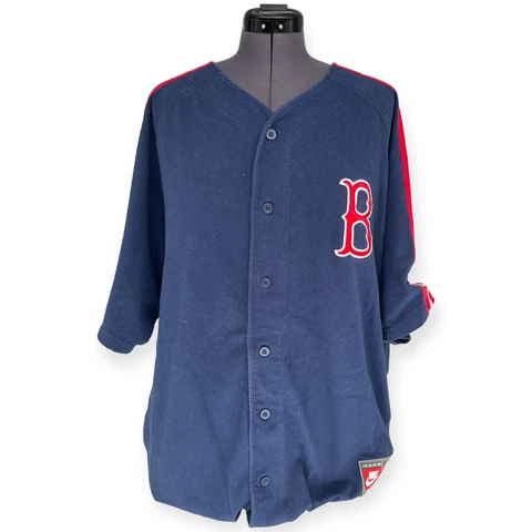 Vintage Nike Cooperstown Boston Red Sox Carlton Fisk #27 Baseball Shirt Size XL Cover
