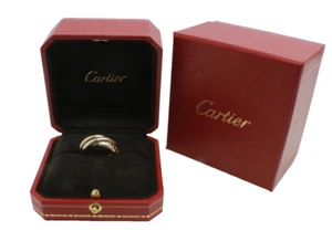 CARTIER Ring Trinity #55 K18 White Gold With Original Box - Picture 1 of 2