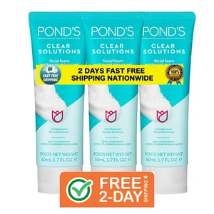 Pond's Clear Solution, Foaming Face Wash, Removes Excess Oil 3-Pack of 1.07 Fl - Picture 1 of 8