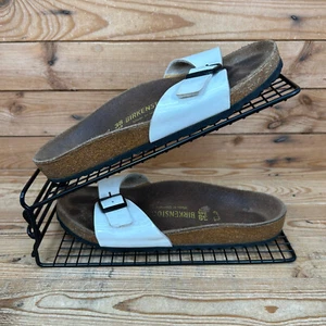 Birkenstock Sandals Womens UK 5 Madrid White Patent Leather Briko Flor Shoes - Picture 1 of 12