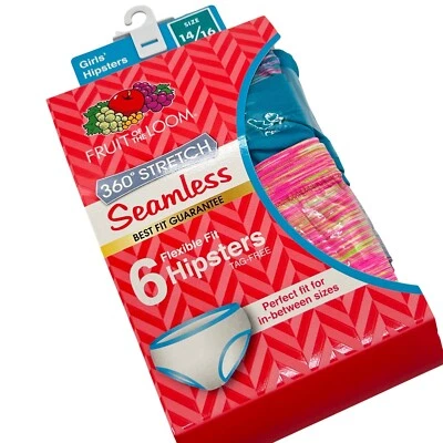 Nuevo paquete de 6 ropa interior sin costuras Fruit of the Loom Hipster Girl 14/16 ajuste flexible Foto 1 de 4