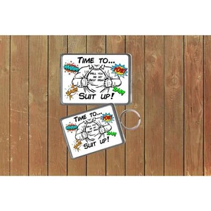 Superhero Suit Up Keychain Keyring Magnets Favours Favor Personalized Personal - Picture 1 of 2
