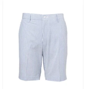 Peter Millar Shorts Blue White Stripe Searsucker Mens Cotton Shorts Size 42 - Picture 1 of 13