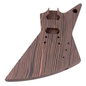 DIY Electric Guitar Kit Unfinshed Zebrawood Fretboard Neck BK Part - Picture 1 of 6
