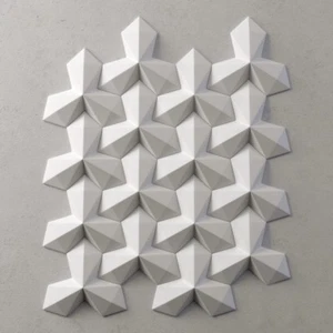 *TRIFOGLIO* Pannelli decorativi in pietra da parete 3D. Stampo in plastica a forma di ABS per gesso - Foto 1 di 8