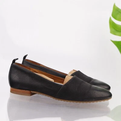 Mocasín Paul Green Perry para mujer talla 9,5 negro cuero zapato plano perforado cómodo Foto 1 de 4