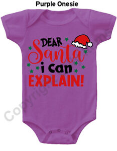 Dear Santa I Can Explain Christmas Gerber® Onesie® Cute Baby Shower Gift