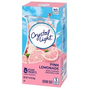 Crystal Light Sugar-Free Pink Lemonade Drink Mix 4 Pitcher Packets FREE SHIP - Picture 1 of 8