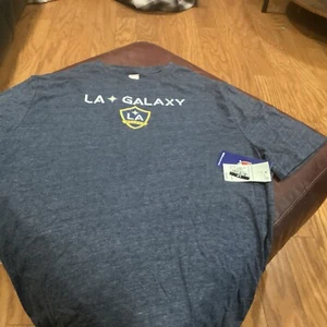 Los Angeles Galaxy MLS Men's Gray Heather Tee Crew Neck TShirt NWT Lg NWT T913 - Picture 1 of 3
