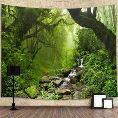 Bach-Wald-Natur Poster XXL Wandteppich Wandbehang Fototapete Foto Hintergrund - Bild 1 von 4