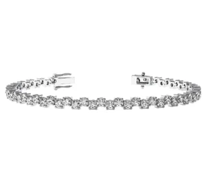 4.60 CT G/VS2 Zig Zag Round Cut Lab Grown Diamond Tennis Bracelet 14k White Gold - Picture 1 of 7
