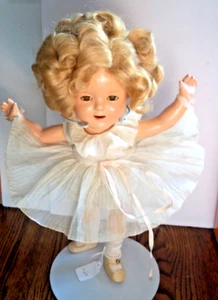 RARE 15" SHIRLEY TEMPLE COMPOSITION IDEAL DOLL IN BOX ALL ORIGINAL - Picture 1 of 15