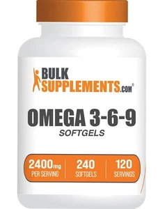 BulkSupplements Omega 3-6-9 Softgels 240ct - 2400 mg Per Serving - Picture 1 of 5