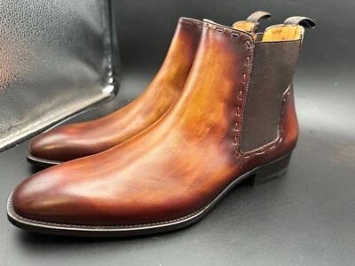 Mezlan 11.5 M Brown Leather Chukka Spain Boots Cognac Brown Shoes MEN'S - Image 1 of 4