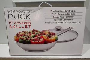 "SARTÉN CUBIERTA WOLFGANG PUCK 11"" - ACERO INOXIDABLE / APTA PARA HORNO" - Imagen 1 de 6