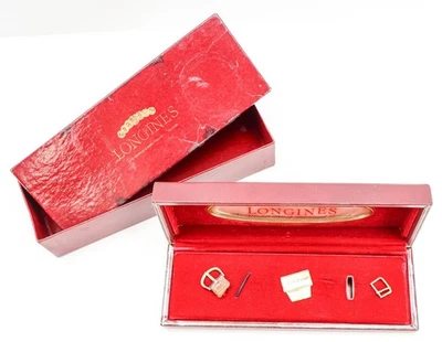 Vintage LONGINES Faux Leather Empty Watch Box Case Velvet Lined 8.75”x 3” - Image 1 of 4