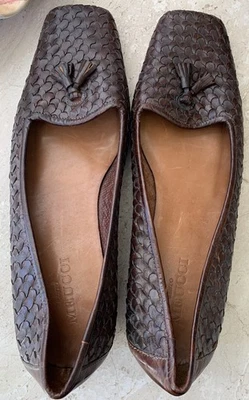 Sesto Meucci NEW Sz 11N Women's  Brown Woven Leather Flats Perfect 11 N Italy - Image 1 of 4