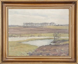 Hans Palludan Rasmussen (1884-1962): OFFENE SUMPFLANDSCHAFT, Original Öl - Bild 1 von 8