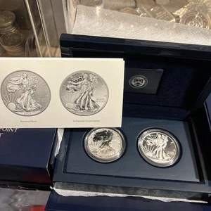 2013 W US Mint Silver Eagle West Point Two Coin Enhanced Reverse Proof Set OGP - Picture 1 of 5