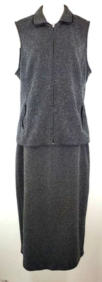 Conjunto de 2 piezas Worthington Knits - Falda y blazer - Talla L - Patrón blanco y negro Foto 1 de 4