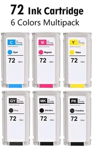 NEU 6er Pack Tintenpatronen Ersatz für HP 72 kompatibel mit HP Designjet - Bild 1 von 6