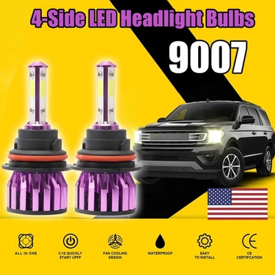 9007 HB5 LED Headlight Set Hi/Lo Beam 1905W 285750LM Car Light Bulbs 6000K White - Image 1 of 4