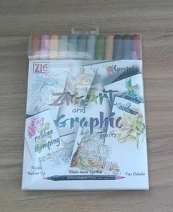 ZIG Art and Graphic Twin TUT-80 12 Pen Set - Picture 1 of 11