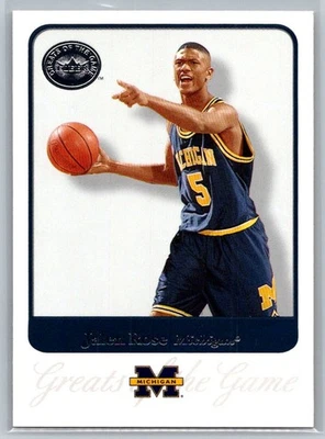 2001 Fleer Greats of the Game Fleer Jalen Rose #31 Michigan Wolverines - Image 1 of 2