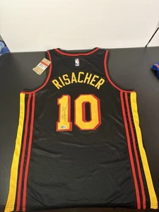 Zaccharie Risacher signed handsigniert Atlanta Hawks Trikot NBA Beckett Invest - Bild 1 von 18