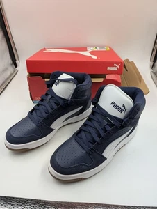 Sneaker da basket Puma Rebound Layup scamosciate Puma blu navy/puma bianche taglia 7,5 - Foto 1 di 9