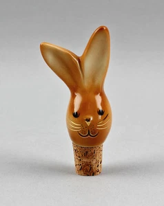 9942418 Porcelaine Bouchon de Bouteille Liège Lapin Wagner & Apel H10cm - Picture 1 of 3