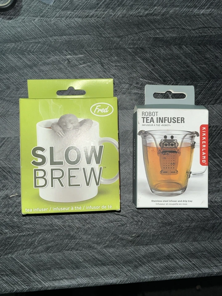 #2 Robot Tea Infuser [Kikkerland Design] & Slow Brew Sloth Tea Infuser. - Image 1 of 4