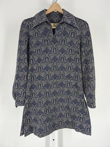 Vtg 60s Op Art Bodycon Knit Denmark Mod Dress Saks Fifth Avenue 34" Mugge Kølpin - Picture 1 of 7