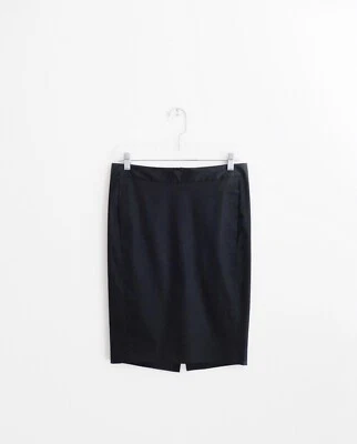 Falda lápiz recta delgada de popelina de algodón elástico negra Helmut Lang talla 4 Foto 1 de 3