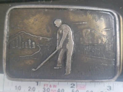 Golfer Bronze Belt Buckle Buttler Sports Enterprises Vintage Buckle - Image 1 of 2