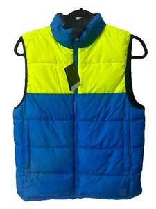 Gap Kids Size XL Puffer Vest Coat Blue Yellow Water Resistant Zippered W/pockets - Picture 1 of 9