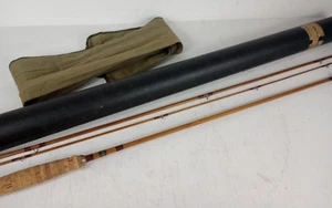 Shakespeare Fly Fishing Bamboo Rod Cork Grip 8.5 foot 3 Pc w/ Shipping Tube Read - Picture 1 of 13