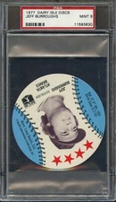 1977 DAIRY ISLE DISCS JEFF BURROUGHS PSA MINT 9 BB