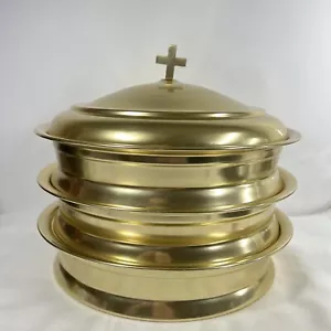 Broadman Supplies Remembrance Wine Communion Tray 8 Pc Set Brass Tone - Picture 1 of 11