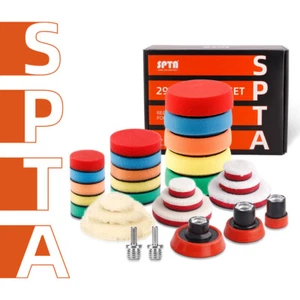 SPTA Mini Polishing Buffing Foam Pads Kit M14 Adapter For Car Polisher Detailing - Picture 1 of 19