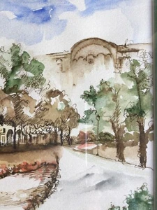 Torino Stazione Porta Nuova, giardini, acquerello Onida Maria Antonietta cornice - Foto 1 di 5