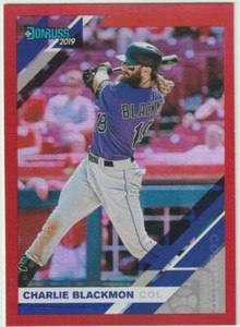 2019 Donruss Retail Red #131 Charlie Blackmon card, Colorado Rockies star