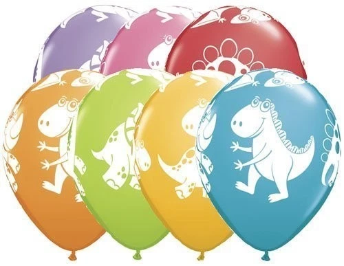 (5) Quantity Cute N Cuddly Dinosaurs Latex 11" Balloon Party Decorating Supplies - Image 1 of 1